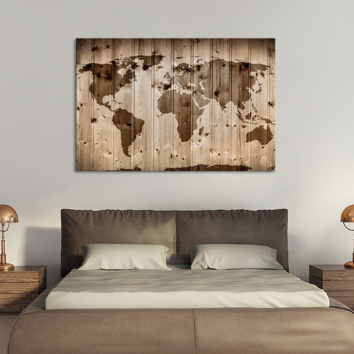 World Map Wall Multi Panel Canvas Wall Art