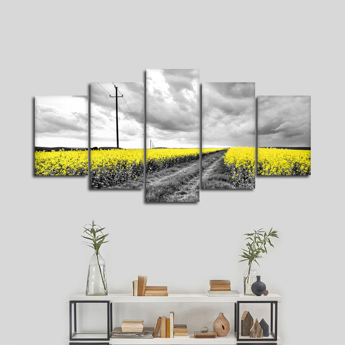Yellow Fields Pop Multi Panel Canvas Wall Art