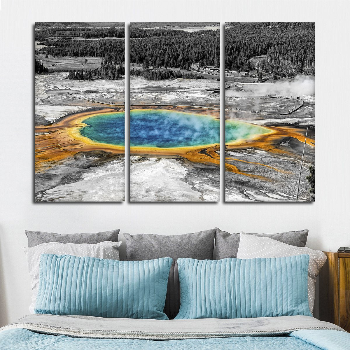 Yellowstone Hot Springs Pop Multi Panel Canvas Wall Art