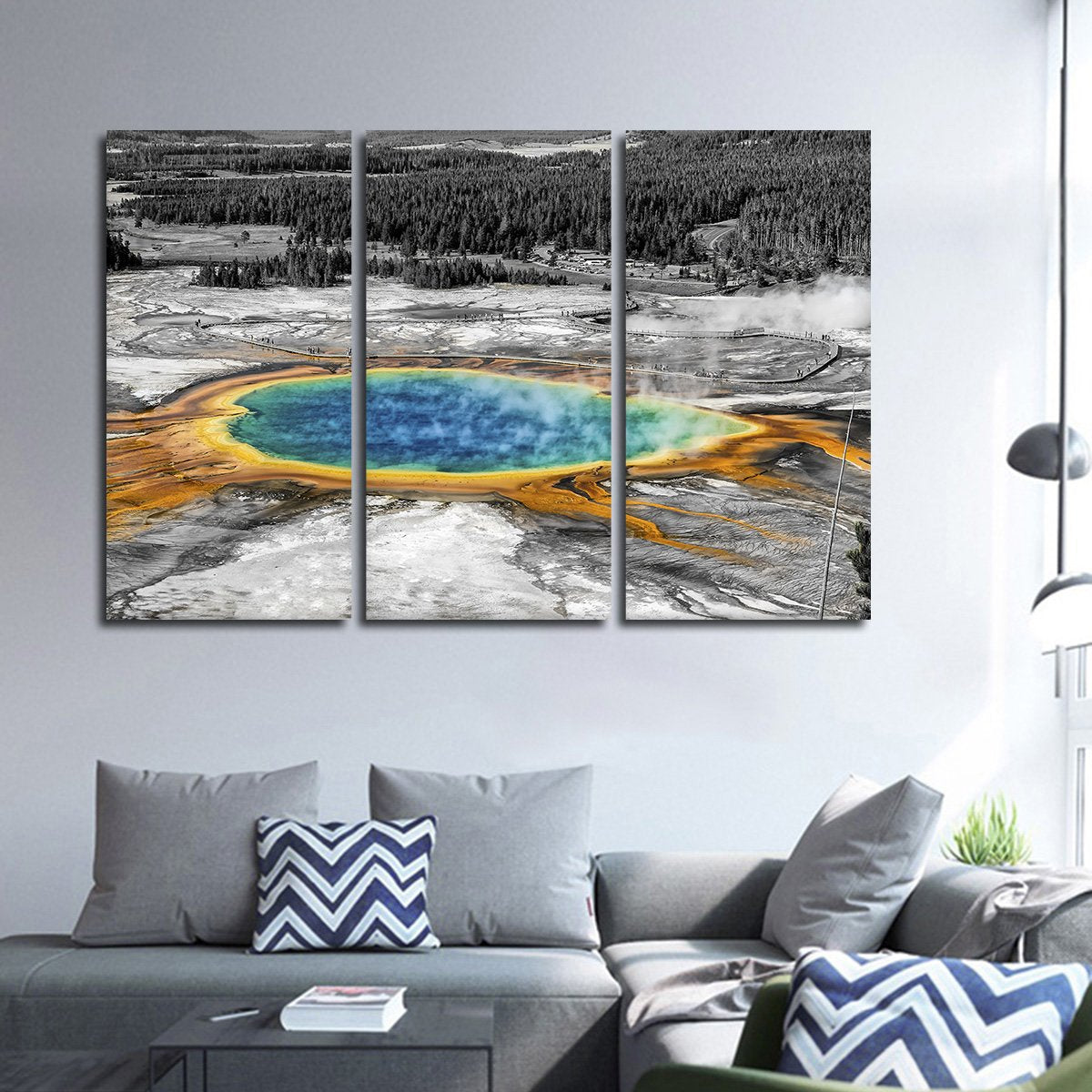 Yellowstone Hot Springs Pop Multi Panel Canvas Wall Art