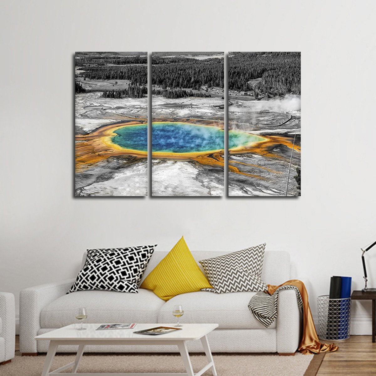 Yellowstone Hot Springs Pop Multi Panel Canvas Wall Art