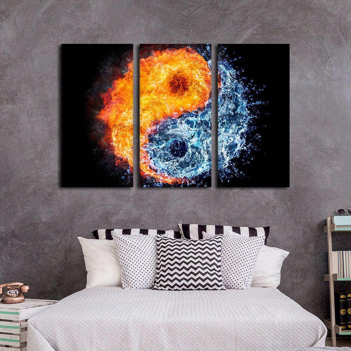 Yin Yang Elements Multi Panel Canvas Wall Art