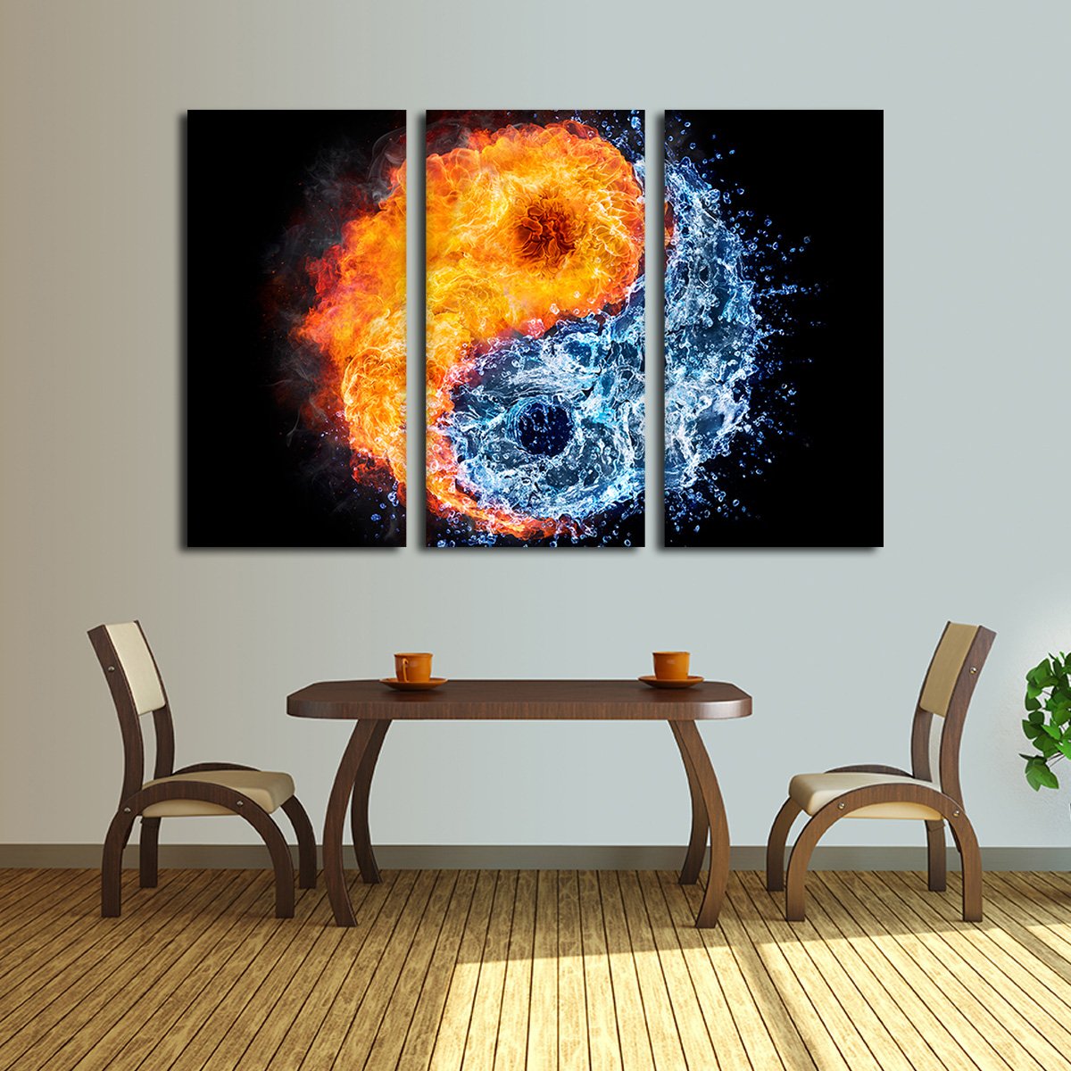 Yin Yang Elements Multi Panel Canvas Wall Art