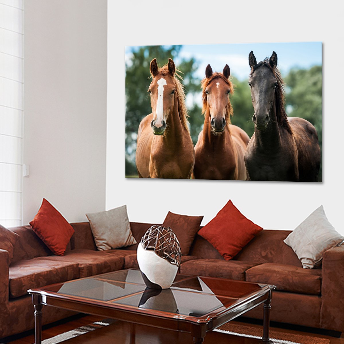 Young Horses Multi Panel Canvas Wall Art