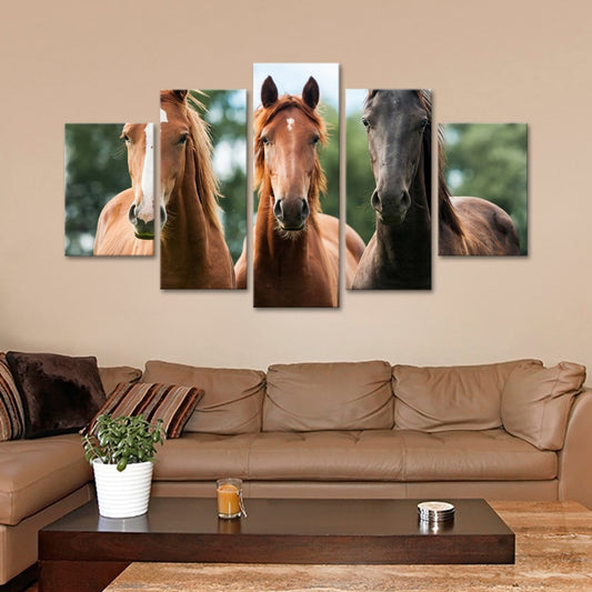 Young Horses Multi Panel Canvas Wall Art