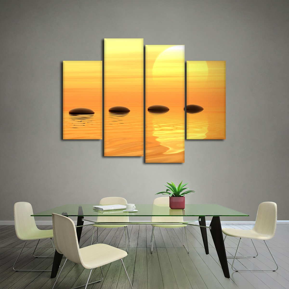 Zen path Multi Panel Canvas Wall Art