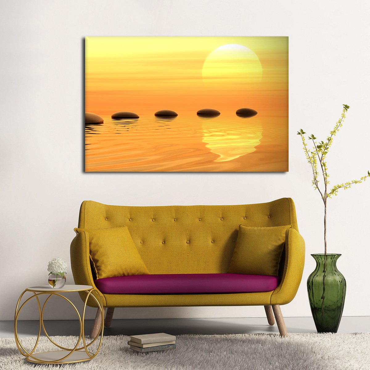 Zen path Multi Panel Canvas Wall Art