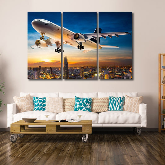 Business Plane Multi Panel Canvas Wall Art