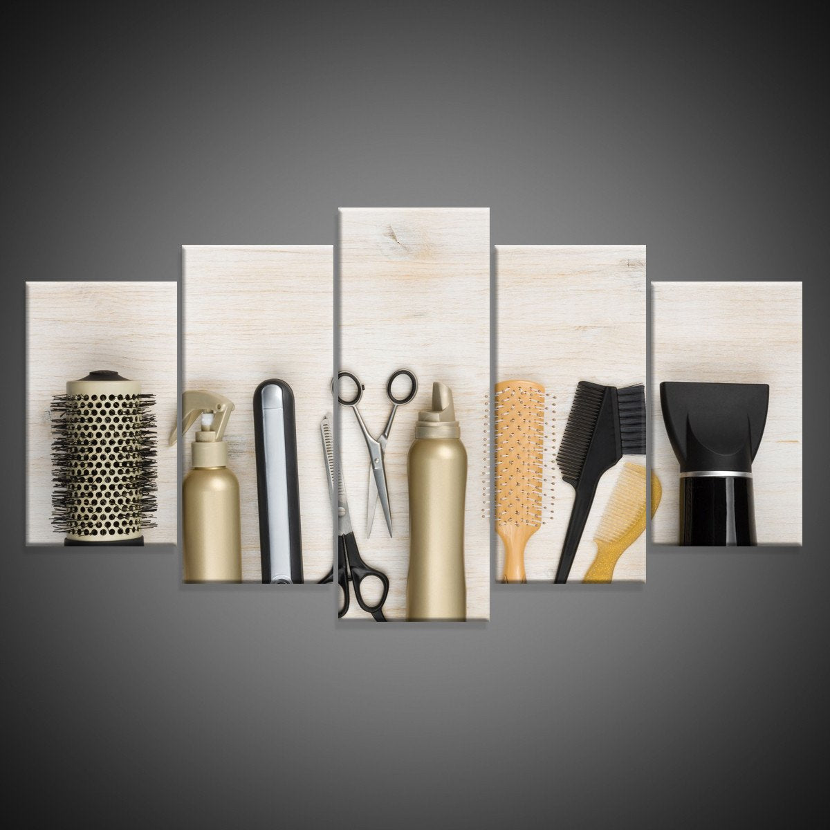 Hairdresser Tools Multi Panel Canvas Wall Art