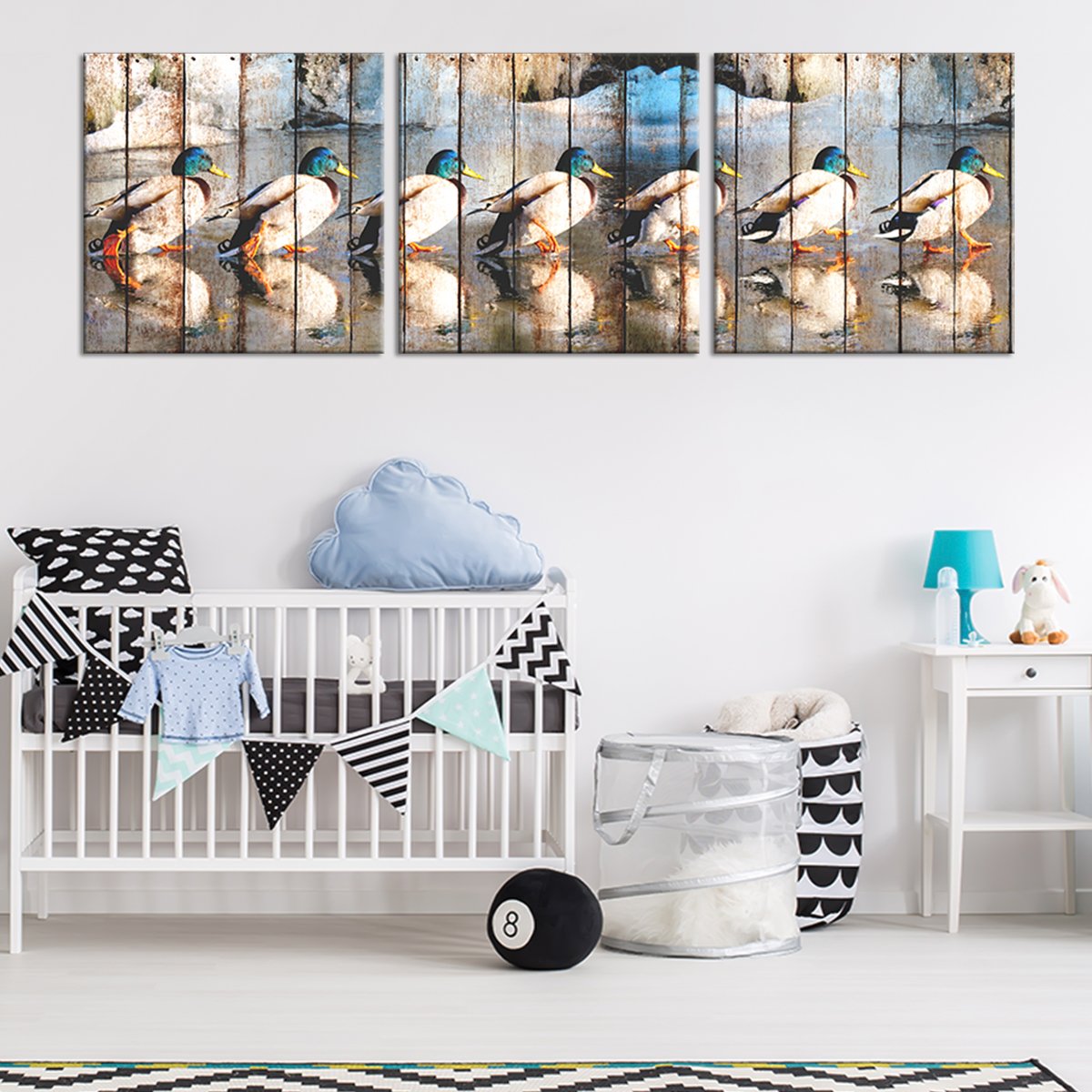 Marching Ducks Multi Panel Canvas Wall Art