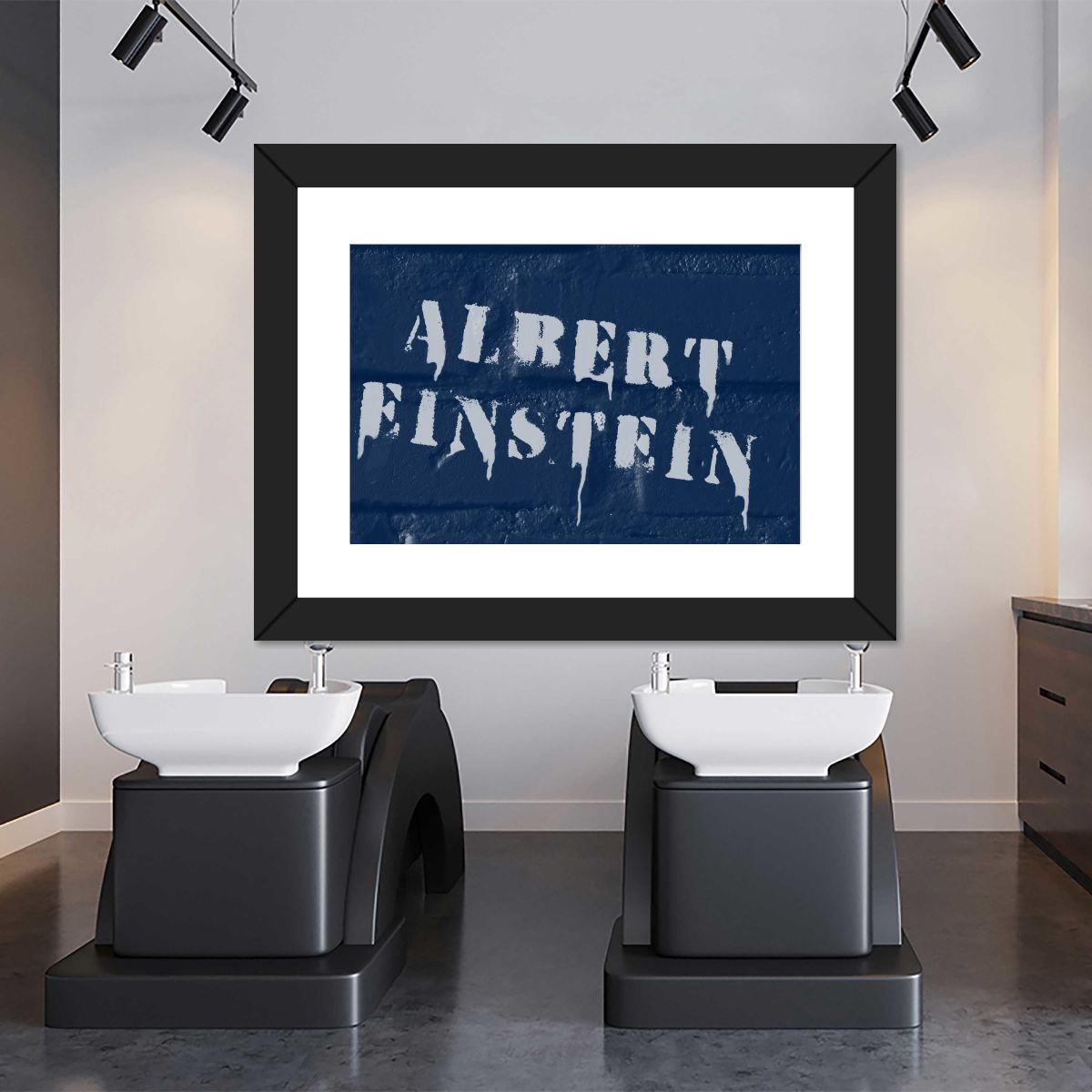 Albert Einstein Graffiti Multi Panel Canvas Wall Art