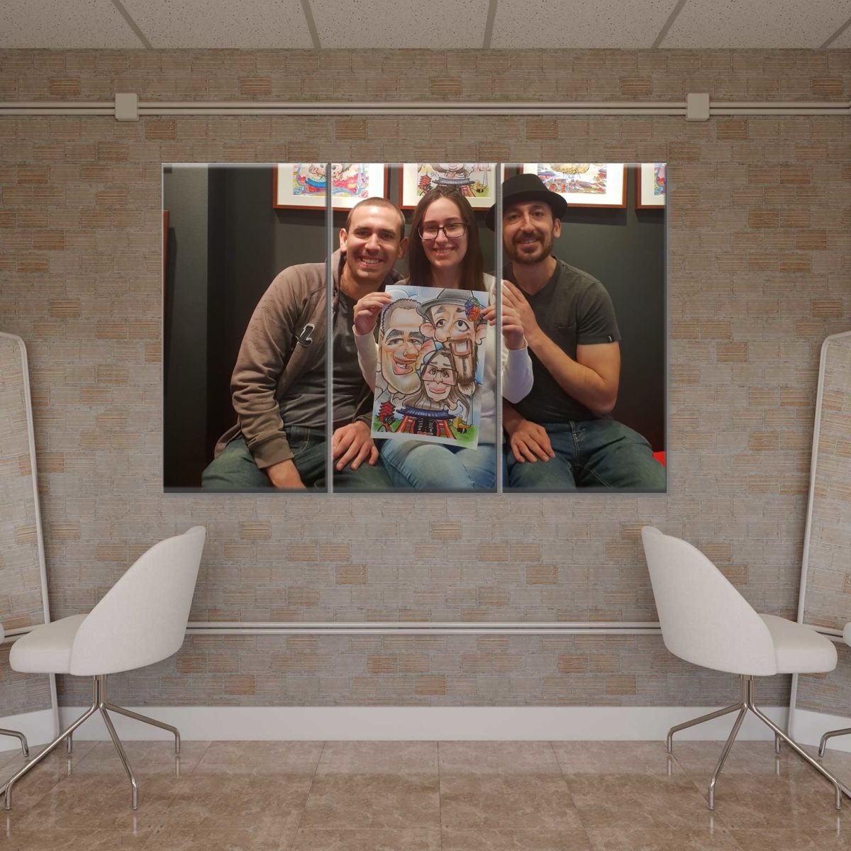Happy Family Together Japan Multi Panel Canvas Wall Art