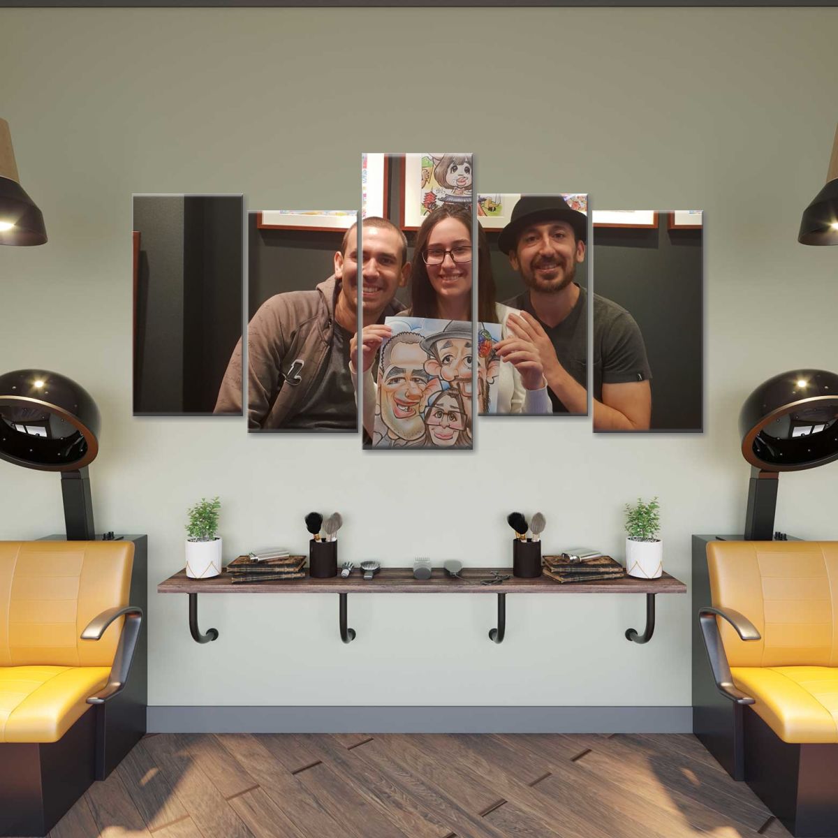 Happy Family Together Japan Multi Panel Canvas Wall Art