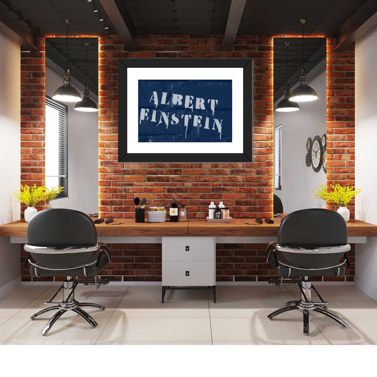 Albert Einstein Graffiti Multi Panel Canvas Wall Art