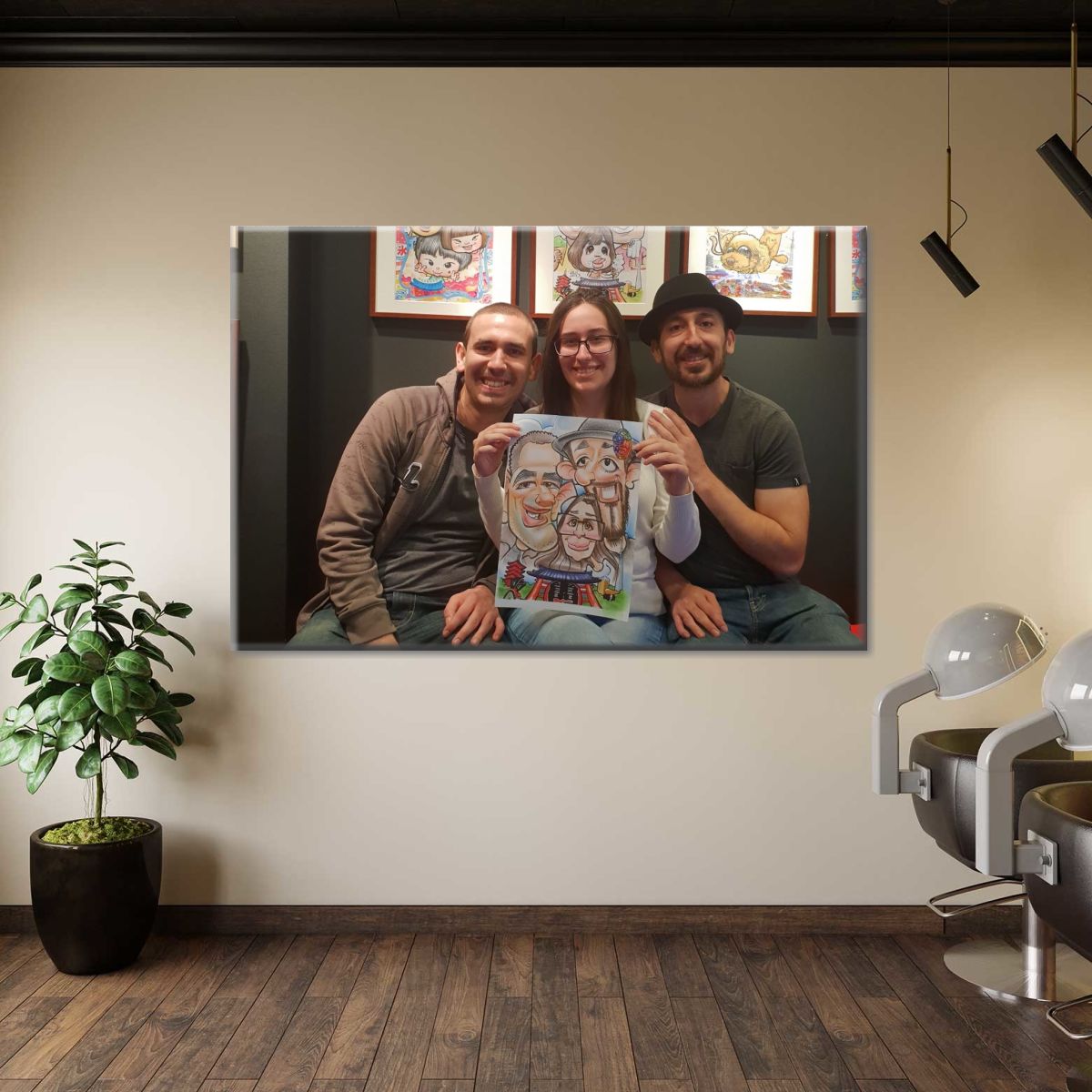 Happy Family Together Japan Multi Panel Canvas Wall Art