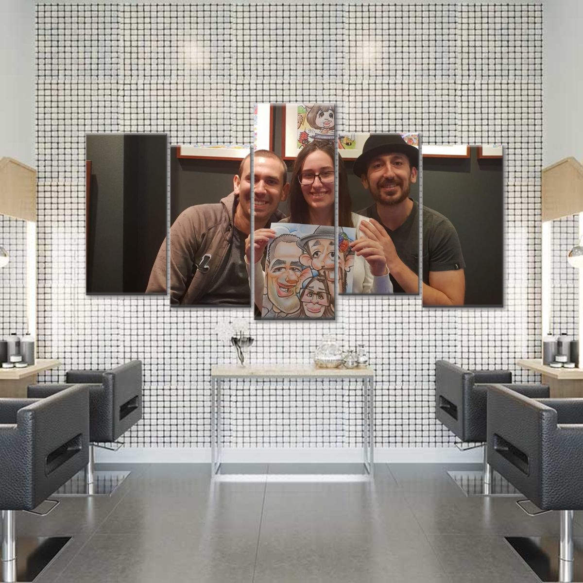 Happy Family Together Japan Multi Panel Canvas Wall Art