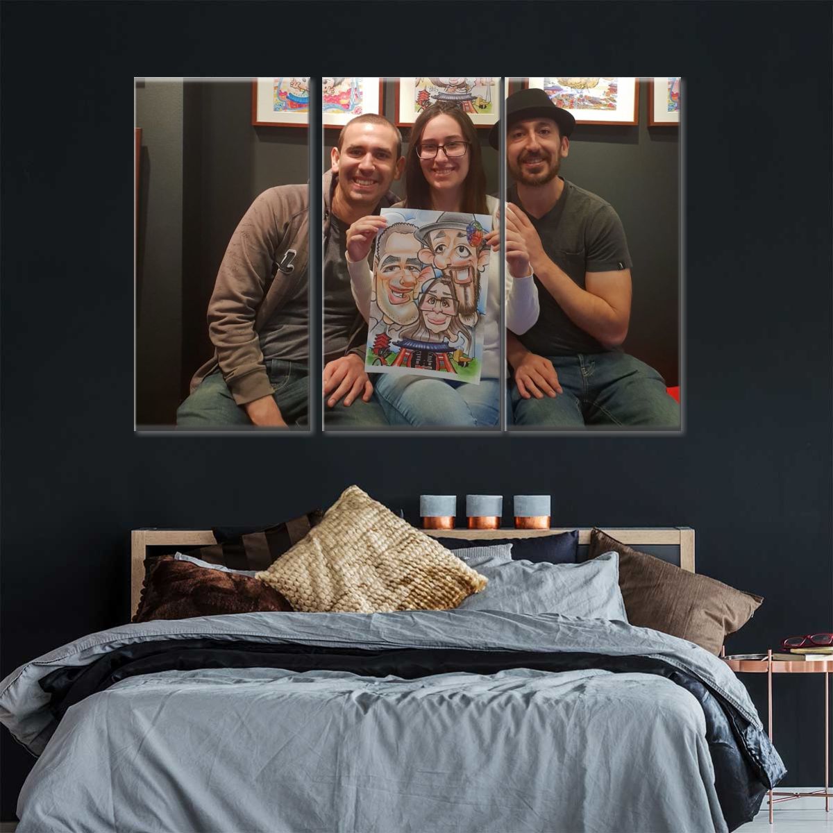 Happy Family Together Japan Multi Panel Canvas Wall Art