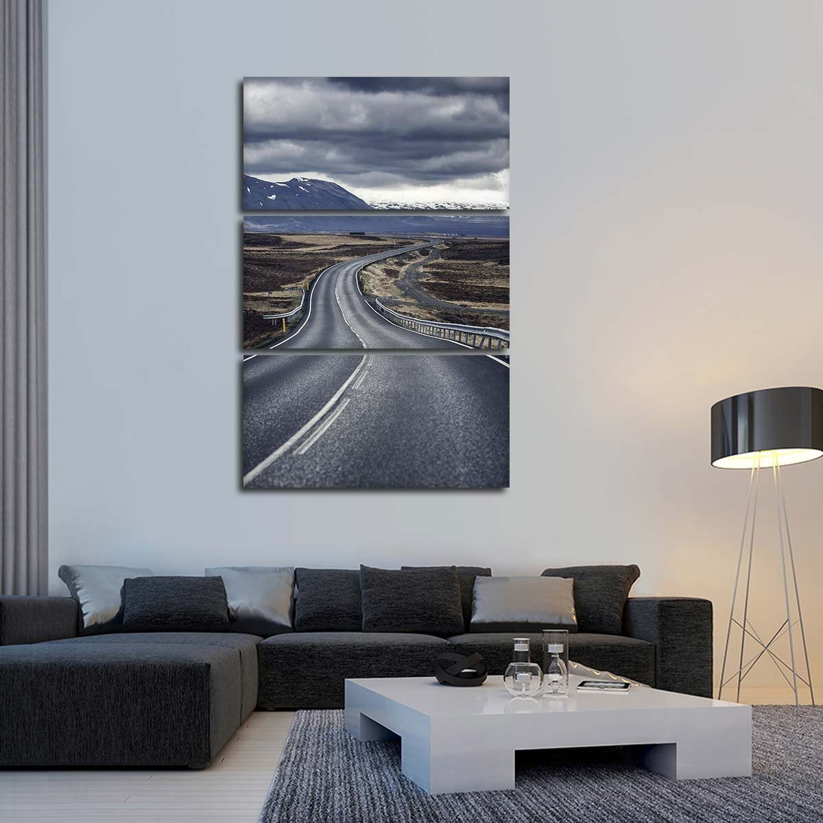 Iceland Smooth Road Multi Panel Canvas Wall Art nature ElephantStock 