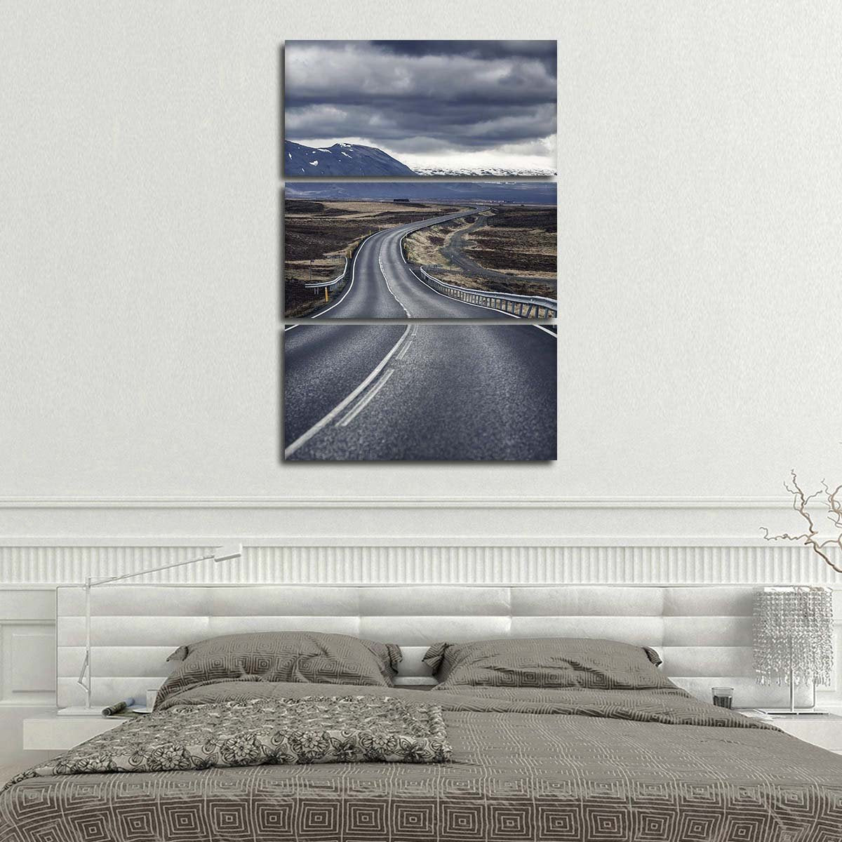 Iceland Smooth Road Multi Panel Canvas Wall Art nature ElephantStock 