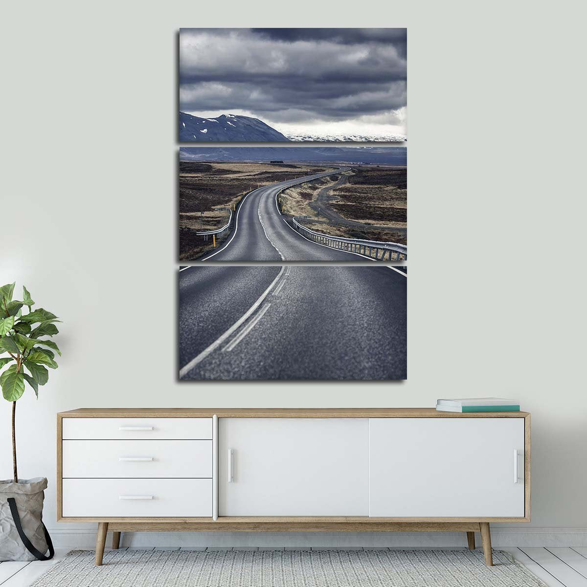 Iceland Smooth Road Multi Panel Canvas Wall Art nature ElephantStock 