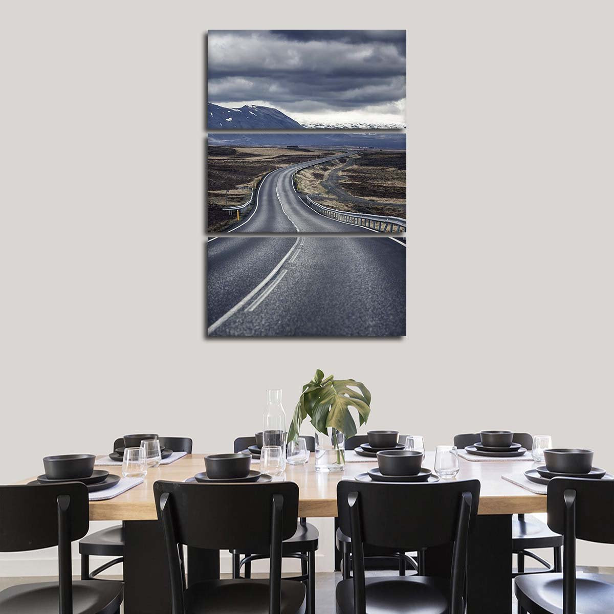 Iceland Smooth Road Multi Panel Canvas Wall Art nature ElephantStock 