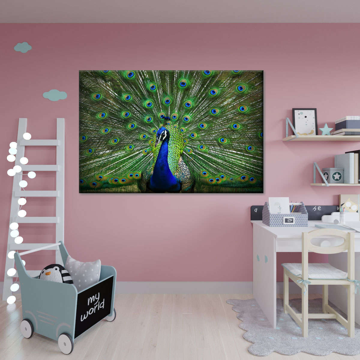 Peacock Feathers Multi Panel Canvas Wall Art