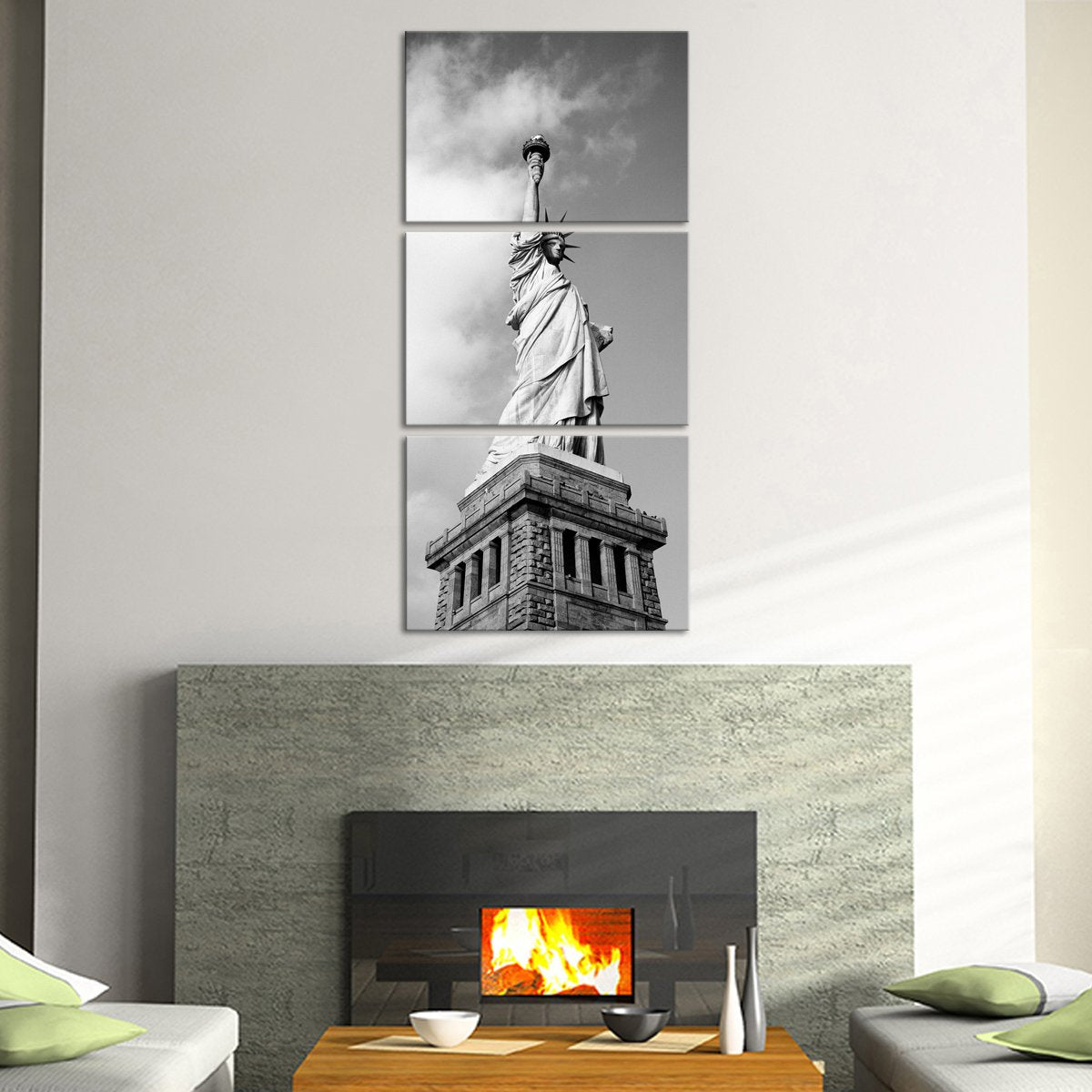 Lady Liberty Multi Panel Canvas Wall Art landmarks ElephantStock 