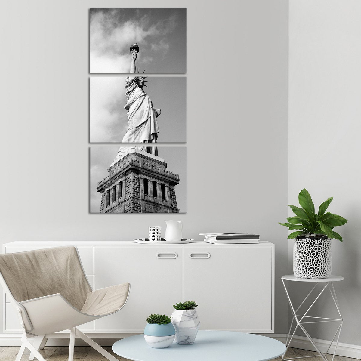 Lady Liberty Multi Panel Canvas Wall Art landmarks ElephantStock 