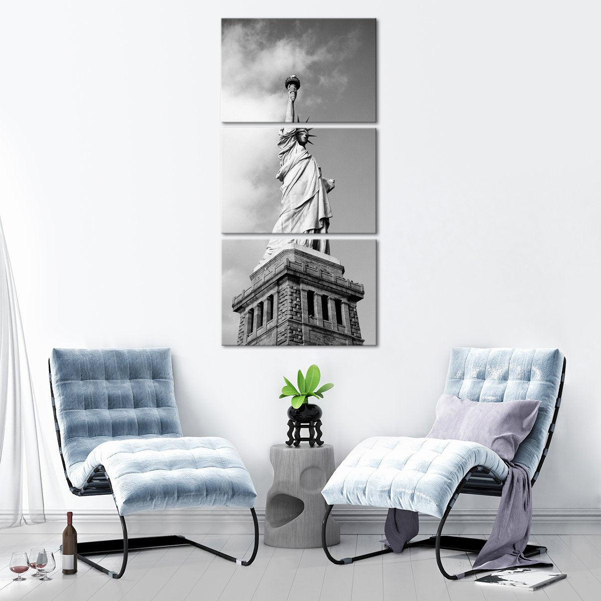 Lady Liberty Multi Panel Canvas Wall Art landmarks ElephantStock 