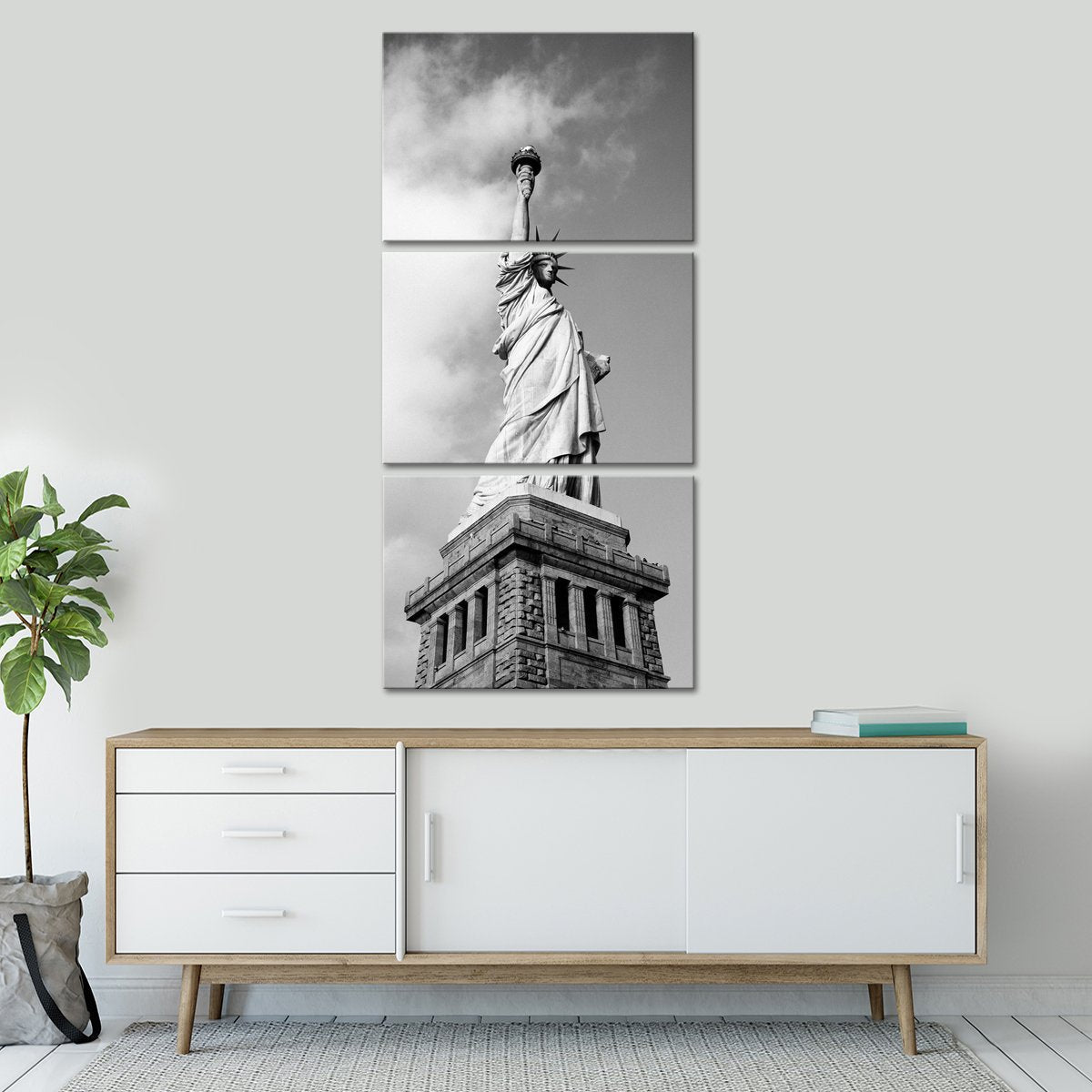 Lady Liberty Multi Panel Canvas Wall Art landmarks ElephantStock 