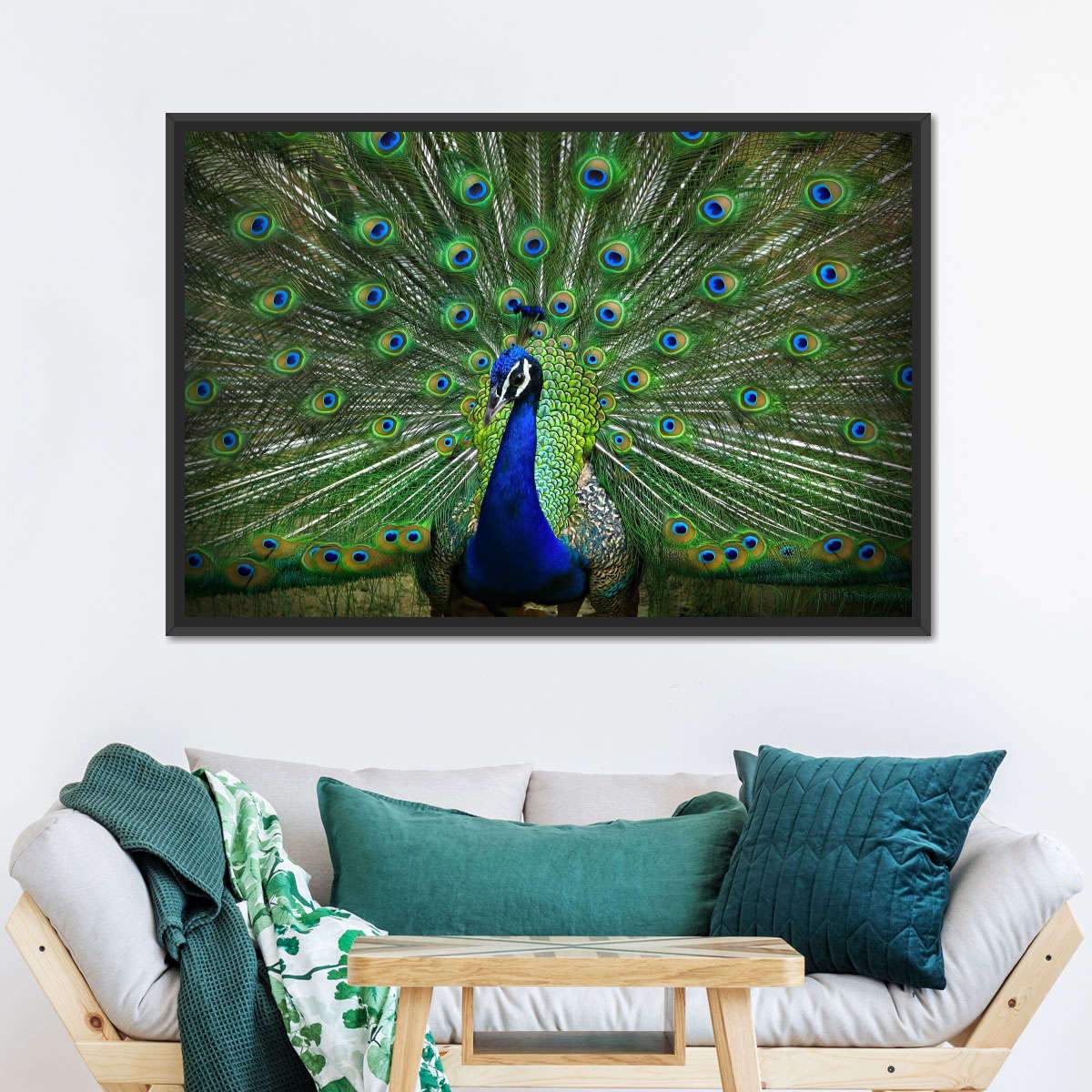 Peacock Feathers Multi Panel Canvas Wall Art