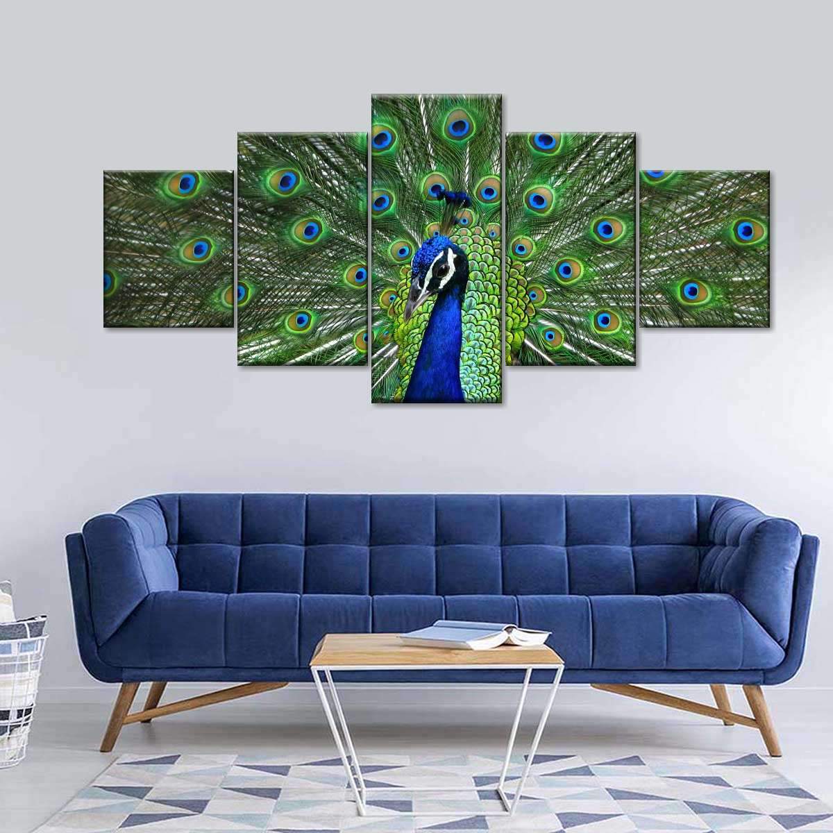 Peacock Feathers Multi Panel Canvas Wall Art