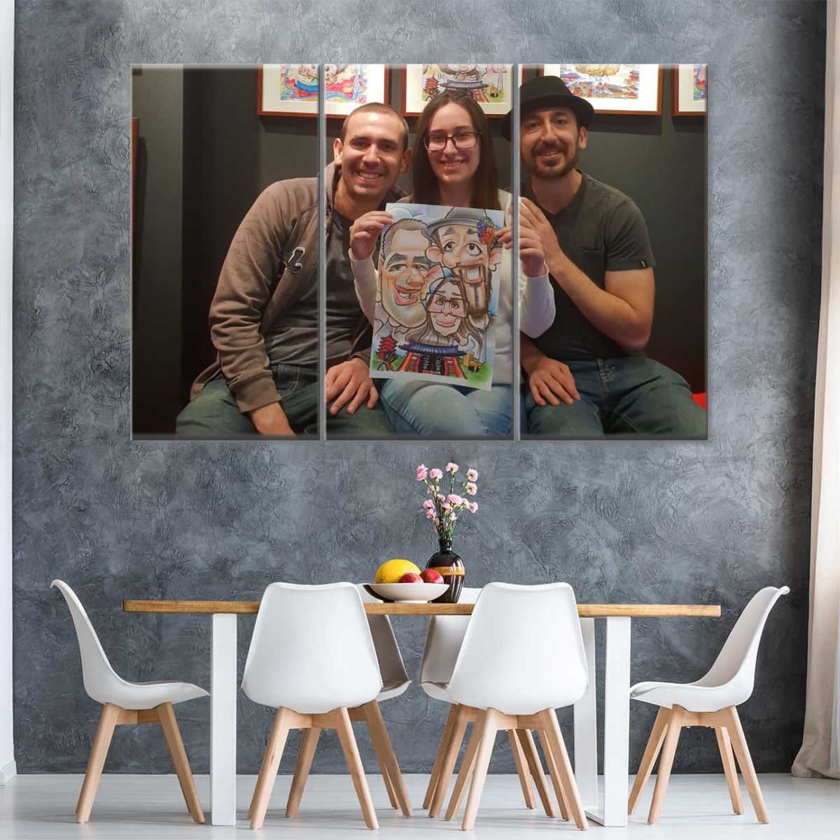 Happy Family Together Japan Multi Panel Canvas Wall Art