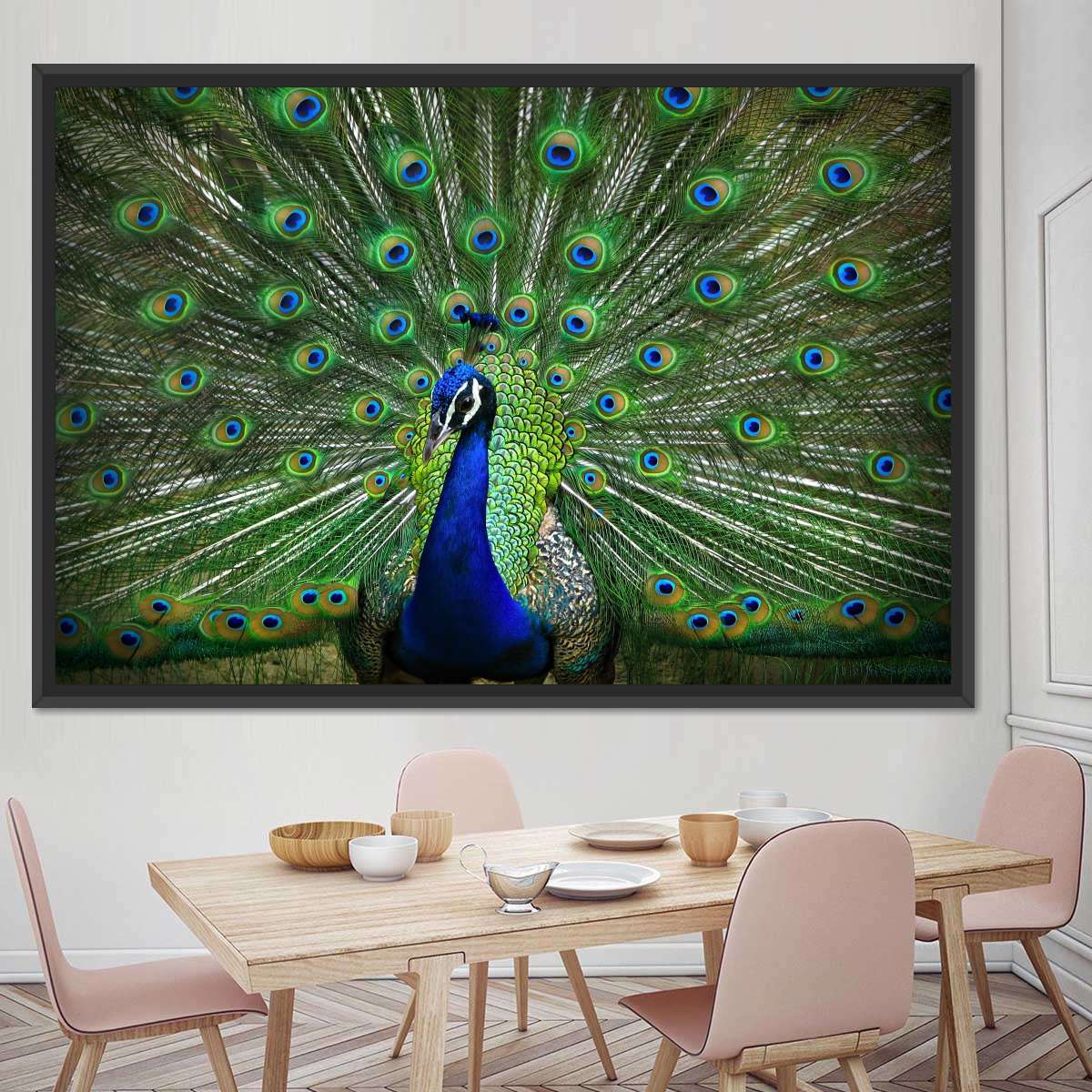 Peacock Feathers Multi Panel Canvas Wall Art