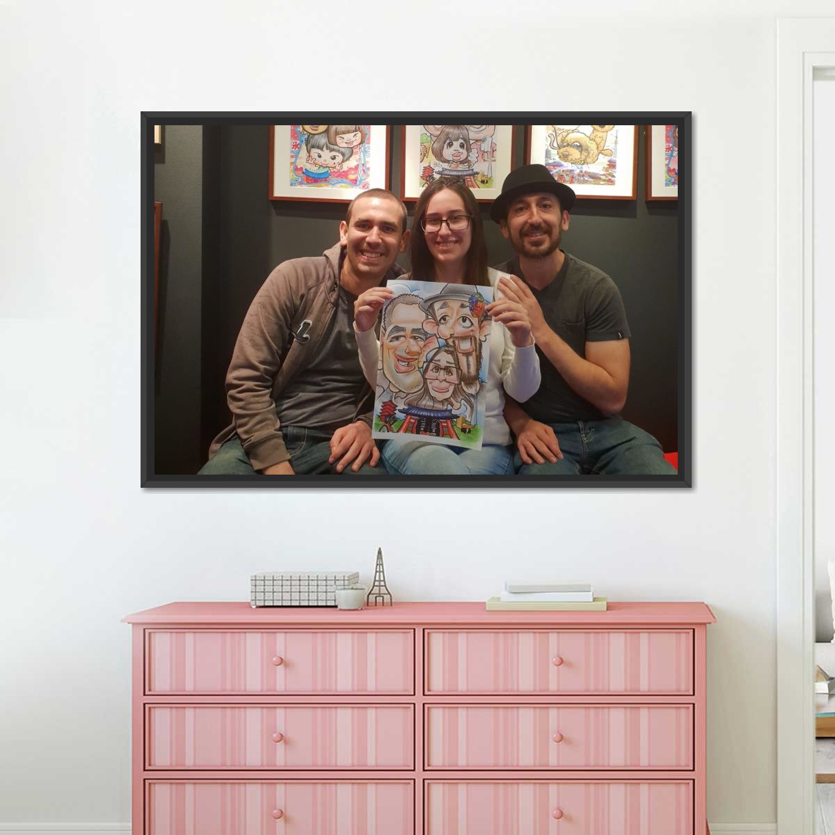 Happy Family Together Japan Multi Panel Canvas Wall Art