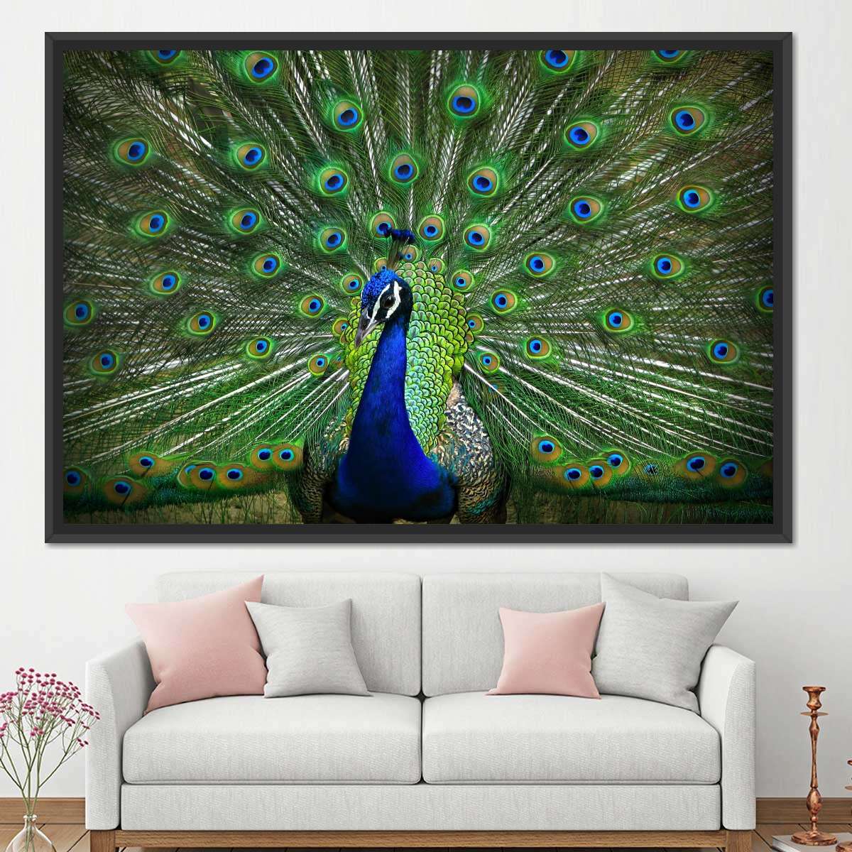 Peacock Feathers Multi Panel Canvas Wall Art
