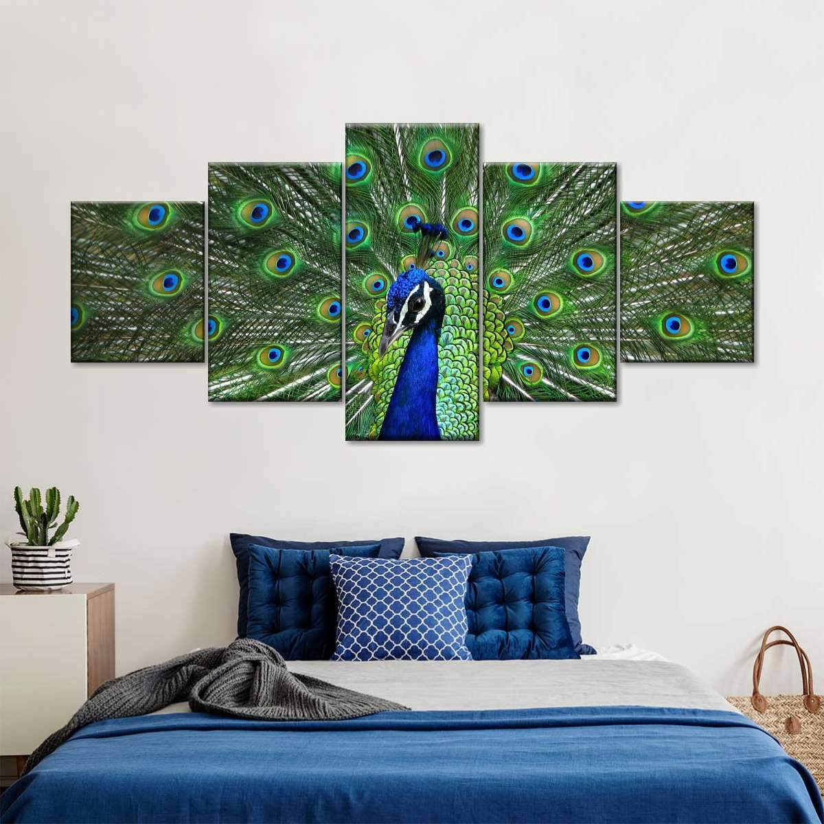 Peacock Feathers Multi Panel Canvas Wall Art