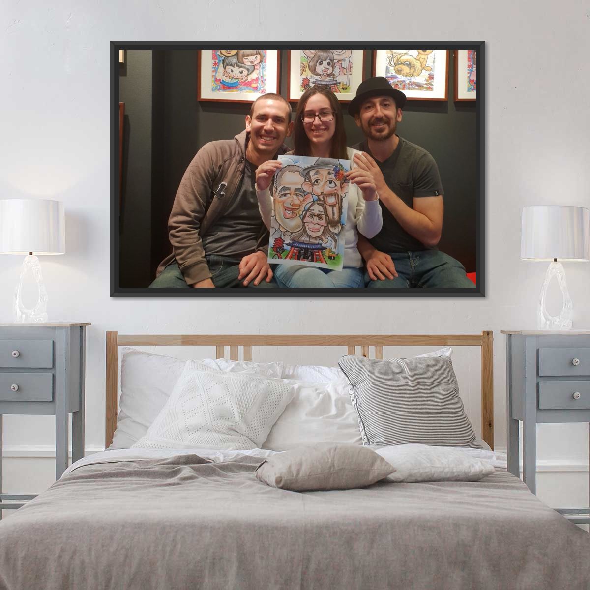 Happy Family Together Japan Multi Panel Canvas Wall Art