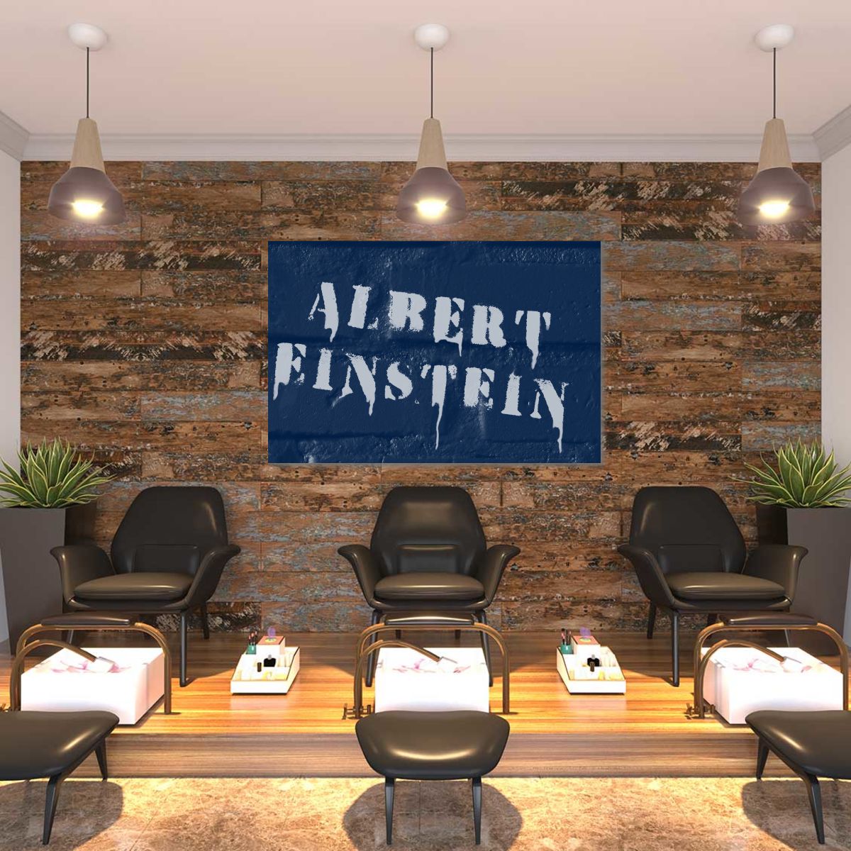 Albert Einstein Graffiti Multi Panel Canvas Wall Art