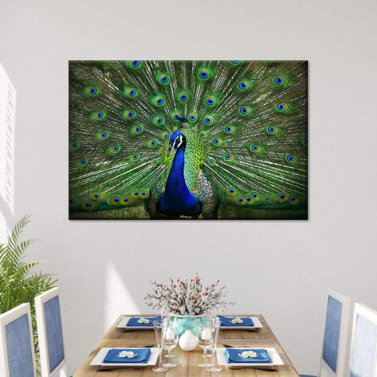 Peacock Feathers Multi Panel Canvas Wall Art
