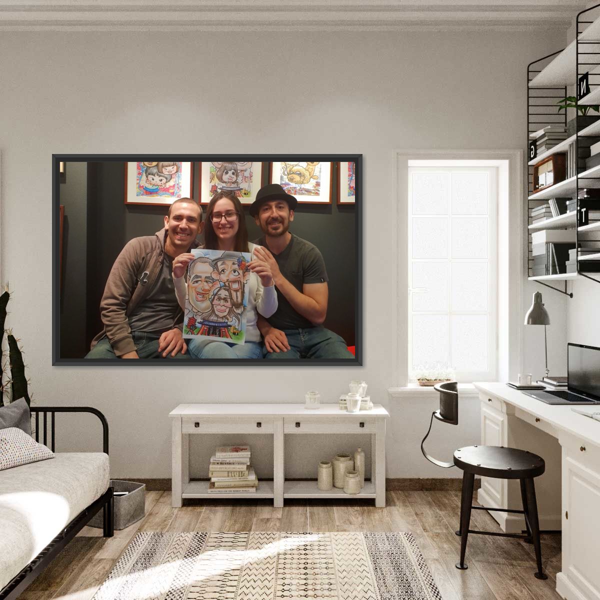 Happy Family Together Japan Multi Panel Canvas Wall Art