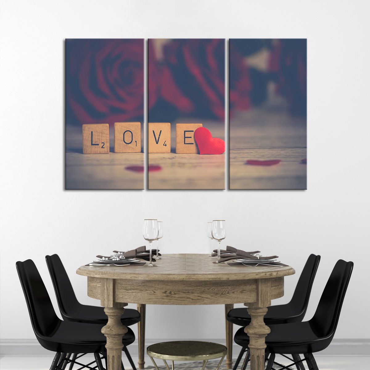 Love Blocks Multi Panel Canvas Wall Art