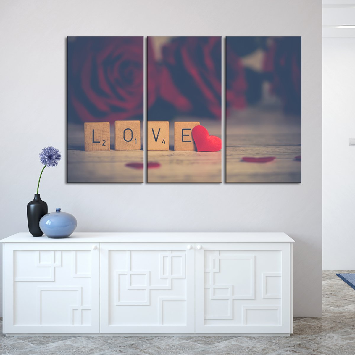 Love Blocks Multi Panel Canvas Wall Art