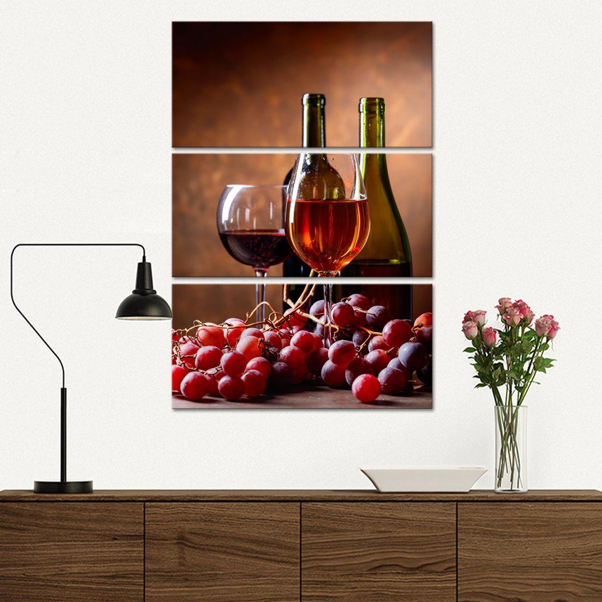 Savour Delicious Red Wine Multi Panel Canvas Wall Art winery ElephantStock 