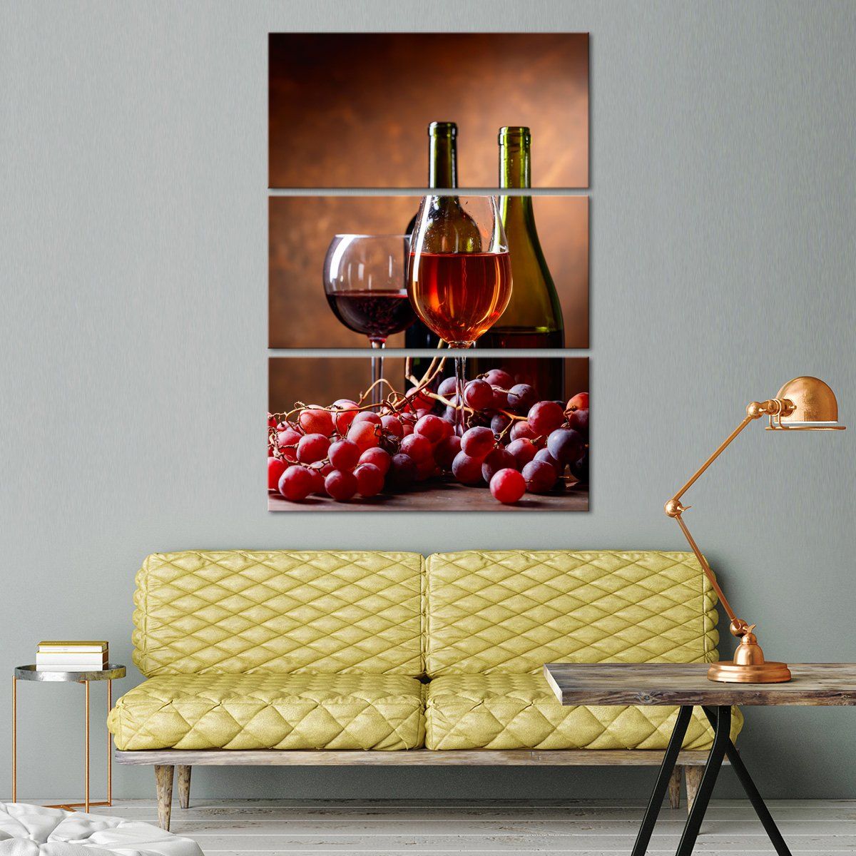 Savour Delicious Red Wine Multi Panel Canvas Wall Art winery ElephantStock 