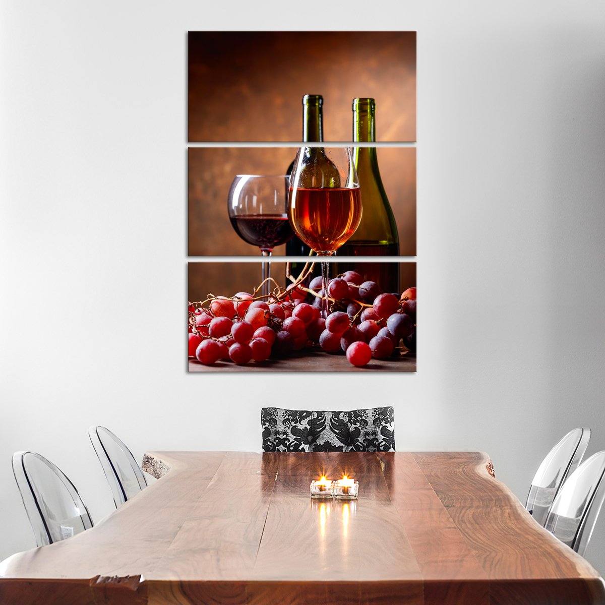 Savour Delicious Red Wine Multi Panel Canvas Wall Art winery ElephantStock 