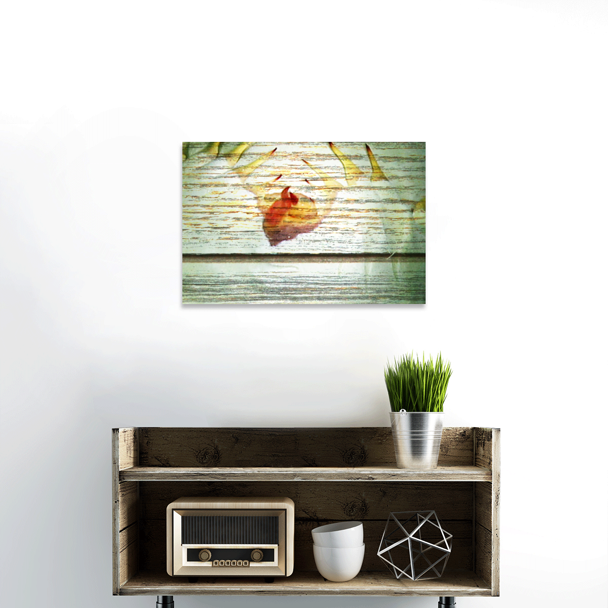 TALIA Wooden Agave Bloom Multi Panel Canvas Wall Art