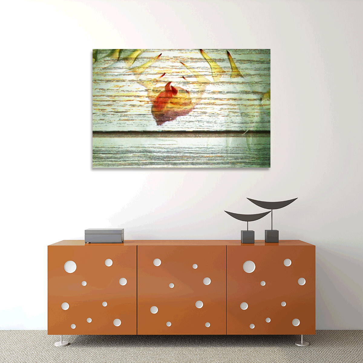 TALIA Wooden Agave Bloom Multi Panel Canvas Wall Art