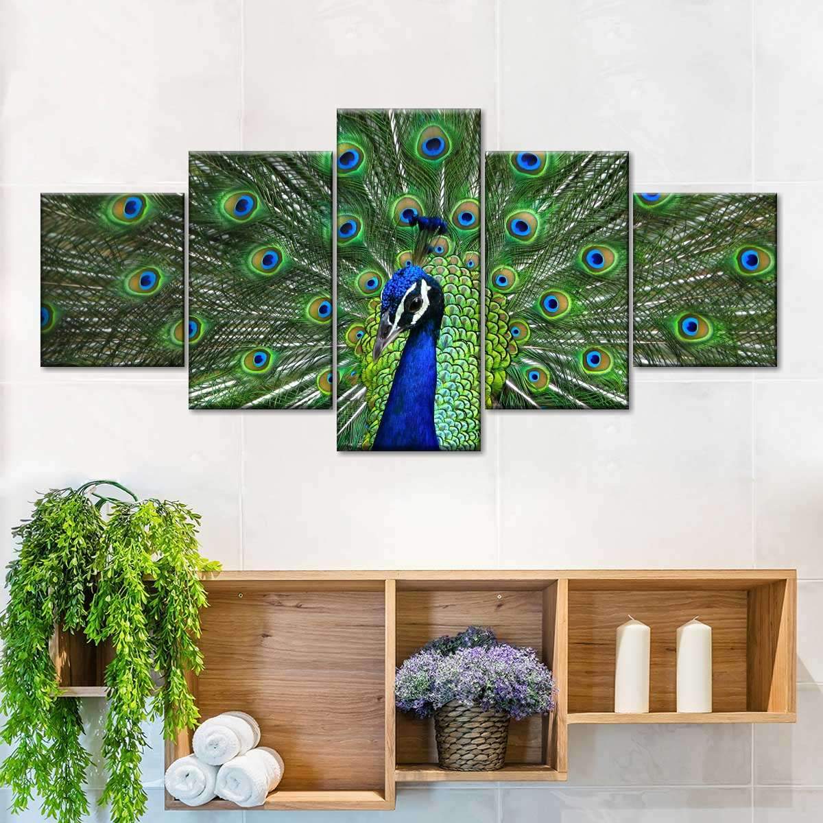 Peacock Feathers Multi Panel Canvas Wall Art
